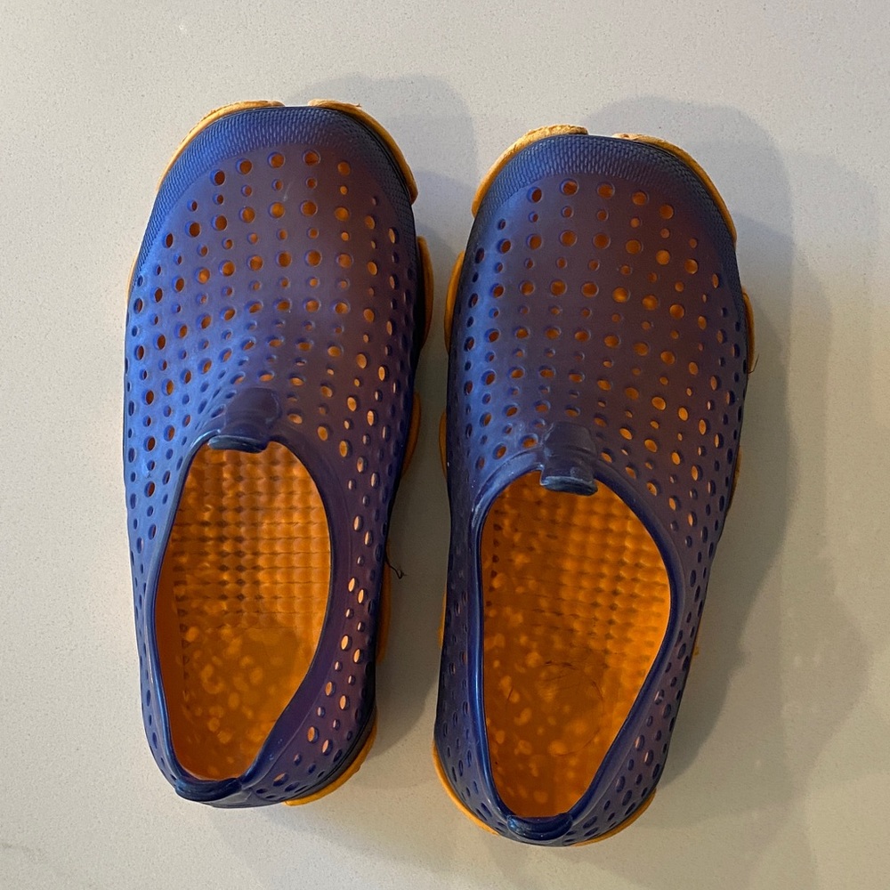 Blue and Orange Perforated Slip-On water Shoes